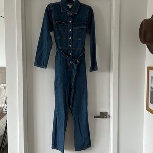 Top Shop denim long sleeve jumpsuit